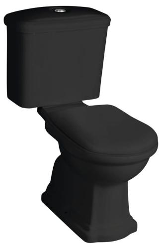 Kompakt WC kombi RETRO odpływ poziomy czarny chrom WCSET35-RETRO-ZO Kerasan