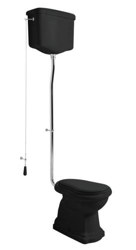 Miska do kompaktu WC RETRO 38,5 x 59 cm odpływ poziomy czarna matowa 101131 Kerasan zestaw