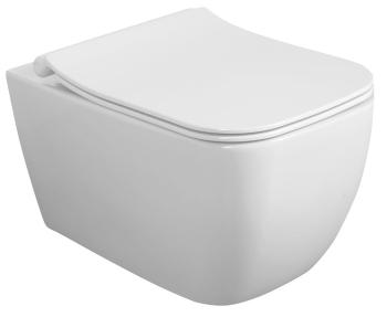 Miska WC podwieszana Rimless VEA 34,5 x 52 cm biały 10VA02001 ISVEA z deską