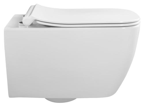Miska WC podwieszana Rimless VEA 34,5 x 52 cm biały 10VA02001 ISVEA bokiem