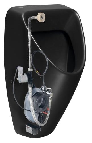 Pisuar ceramiczny SCHWARN BLACK zasilanie tylne odpływ tylny czarny 201.701.6 BRUCKNER srodek