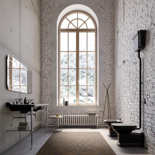 Zbiornik do miski WC wysoki ceramiczny WALDORF czarny mat 418031 Kerasan wizualizacja