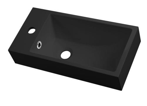 Umywalka kompozytowa ARIANA 50 x 25 cm lewa czarna matowa SM012B Sapho