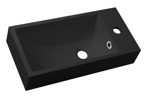 Umywalka kompozytowa ARIANA 50 x 25 cm prawa czarna matowa SM016B Sapho