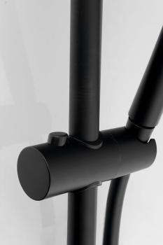 Zestaw prysznicowy uchwyt przesuwny 70 cm czarny mat SC515 Sapho bateria