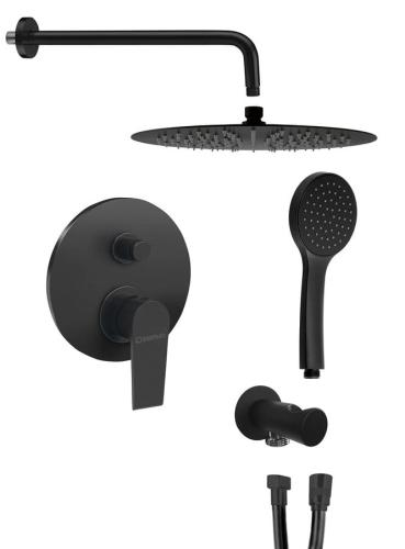 Zestaw prysznicowy podtynkowy KAI z baterią podtynkową 2 wyjścia czarny KA42/15-01 Sapho