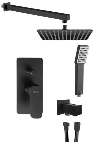 Zestaw prysznicowy podtynkowy SPY z baterią podtynkową 2 wyjścia czarny PY42/15-01 Sapho