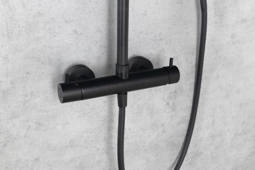 Zestaw prysznicowy MIA z baterią dźwigniową czarny mat MA139B Aqualine bateria