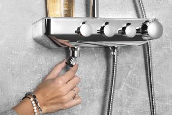 Zestaw prysznicowy FARRAO z baterią wylewka chrom SL450 Aqualine  bateria