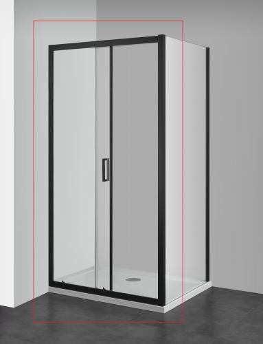 Drzwi prysznicowe do wnęki przesuwne ELITE BLACK 120 x 195 cm SC120B Sanotechnik kabina