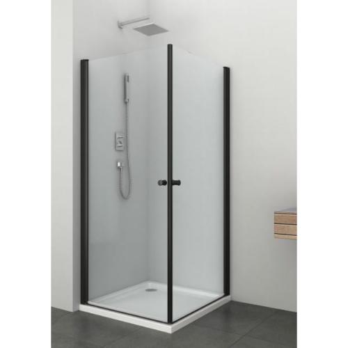 Kabina prysznicowa narożna prostokątna BRAVA BLACK 90 x 80 cm BD90BD80 Sanotechnik