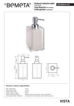 Dozownik do mydła beżowy 250 ml VISTA 120109016-101 Bemeta wymiary