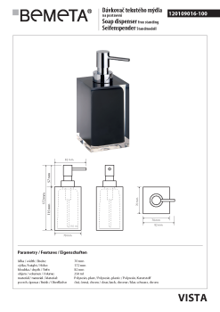 Dozownik do mydła czarny 250 ml VISTA 120109016-100 Bemeta wymiary