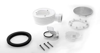 Syfon do brodzika prysznicowego niski z zaworem Ø 90mm DN40 stal nierdzewna 1722C Polysan zestaw