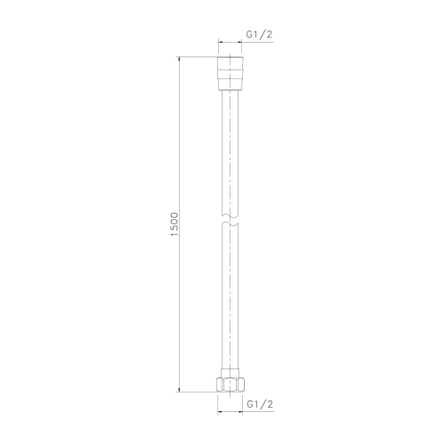 Wąż prysznicowy z tworzywa 150 cm złoty matowy 1208-19 Sapho rysunek techniczny