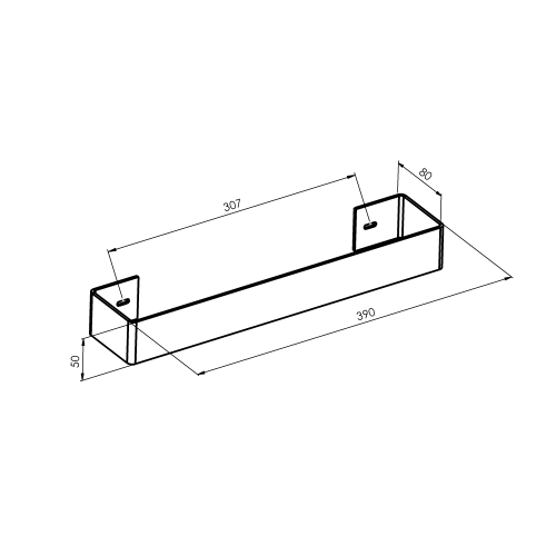 Wieszak na ręcznik 39 cm TABELLA biały mat MI390W Sapho ryssunek techniczny