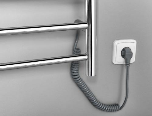 Łazienkowa suszarka elektryczna 600 x 1500 mm chrom 130 W REDONDO ER250V Sapho kabel
