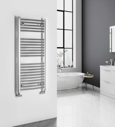 Grzejnik łazienkowy 500 x 1110 mm chrom 353 W obły ALYA LLC201 Aqualine  wizualizacja