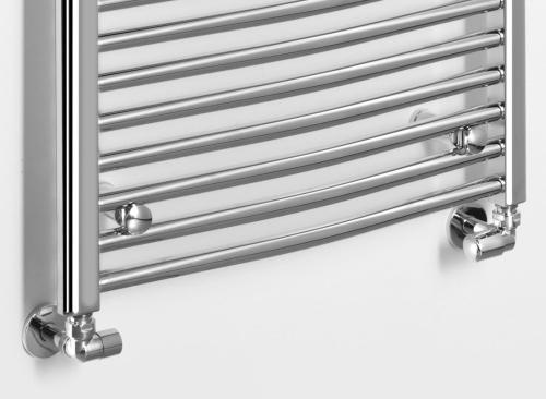 Grzejnik łazienkowy 600 x 1703 mm chrom 644 W obły ALYA LLC205 Aqualine podłączenie