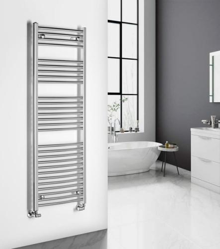 Grzejnik łazienkowy 500 x 1420 mm chrom 457 W obły ALYA LLC203 Aqualine  wizualizacja