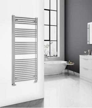 Grzejnik łazienkowy 600 x 1420 mm chrom 541 W obły ALYA LLC204 Aqualine wizualizacja