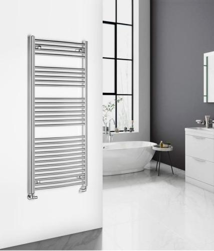 Grzejnik łazienkowy 600 x 1420 mm chrom 541 W obły ALYA LLC204 Aqualine wizualizacja