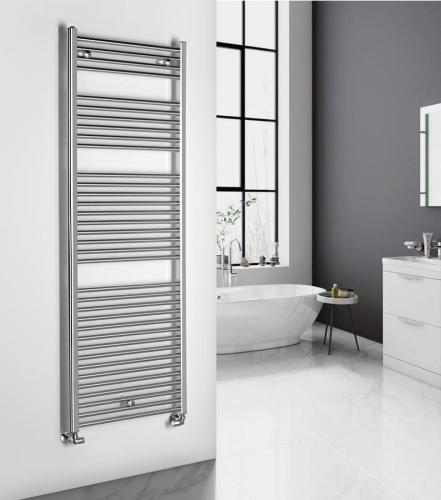 Grzejnik łazienkowy 600 x 1703 mm chrom 644 W prosty ALYA LLR106 Aqualine  wizualizacja