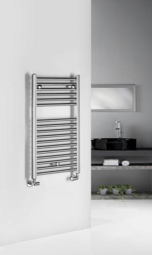 Grzejnik łazienkowy 450 x 803 mm chrom 266 W prosty ALYA LLR101 Aqualine  wizualizacja