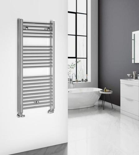 Grzejnik łazienkowy 500 x 1110 mm chrom 353 W prosty ALYA LLR102 Aqualine wizualizacja