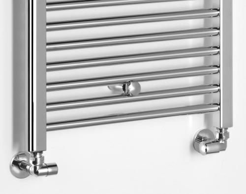 Grzejnik łazienkowy 500 x 1110 mm chrom 353 W prosty ALYA LLR102 Aqualine podłączenie