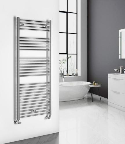 Grzejnik łazienkowy 450 x 1420 mm chrom 415 W prosty ALYA LLR107 Aqualine wizualizacja