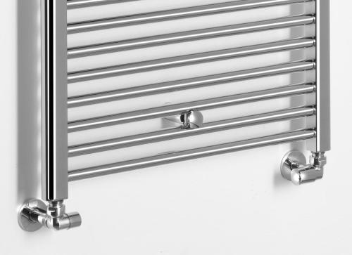 Grzejnik łazienkowy 450 x 1420 mm chrom 415 W prosty ALYA LLR107 Aqualine podłaczenie