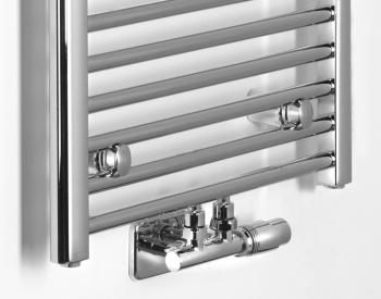 Grzejnik łazienkowy 400 x 1600 mm chrom 388 W podłączenie środkowe ALYA LLS309 Aqualine podłaczenie