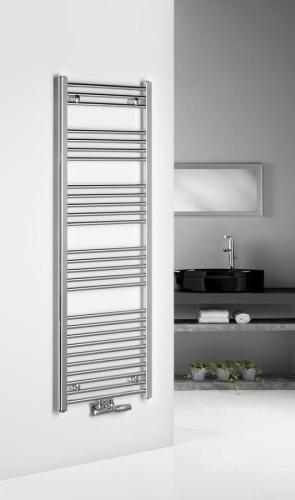 Grzejnik łazienkowy 500 x 1600 mm chrom 467 W podłączenie środkowe ALYA LLS304 Aqualine wizualizacja