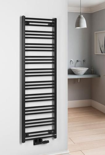Grzejnik łazienkowy 500 x 1570 mm czarny mat 657 W ALBRECHT 600.115.6 Bruckner  wizualizacja