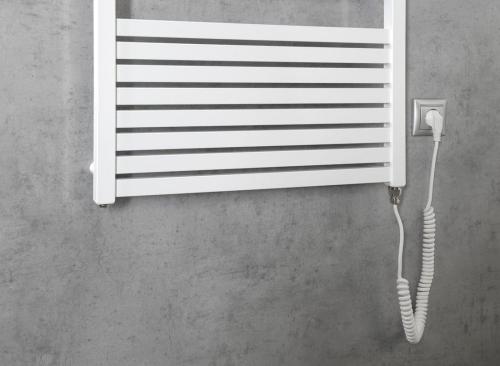 Grzejnik elektryczny 600 x 1690 mm biały 800 W TONDI-E DE490T Aqualine  podłaczenie