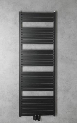 Grzejnik łazienkowy 600 x 1690 mm czarny mat 930 W TONDI DT496T Aqualine  wizualizacja