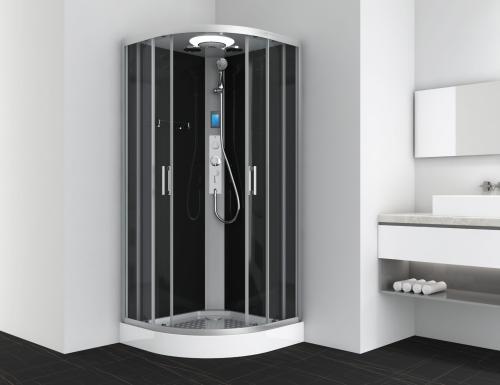 Kabina prysznicowa półokrągła 90 x 90 x 215 cm CL20 Sanotechnik wizualizacja