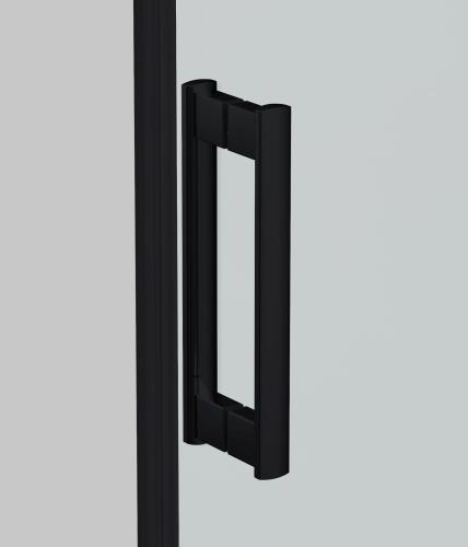 Kabina prysznicowa półokrągła 90 x 90 x 215 cm czarny profil CL20B Sanotechnik uchwyt