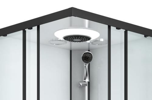 Kabina prysznicowa kwadratowa 90 x 90 x 215 cm profil czarny CL21B Sanotechnik dach