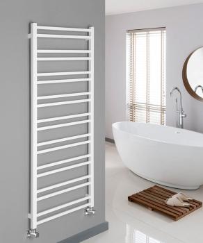 Grzejnik łazienkowy 500 x 1430 mm biały 476 W METRO DOS IR430T Sapho wizualizacja