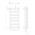 Grzejnik łazienkowy 500 x 1100 mm czarny mat 343 W METRO DOS IR432TB Sapho rysunek techniczny