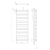 Grzejnik łazienkowy 550 x 1430 mm czarny mat 476 W METRO DOS IR430TB Sapho rysunek techniczny