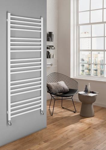 Grzejnik łazienkowy 600 x 1510 mm biały 557 W METRO IR420T Sapho na  ścianie