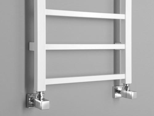 Grzejnik łazienkowy 400 x 1140 mm biały 247 W METRO LIGHT IR445T Sapho  podłaczenie
