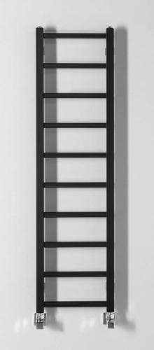 Grzejnik łazienkowy 300 x 1140 mm czarny mat 211 W METRO LIGHT IR444TB Sapho na ścianie