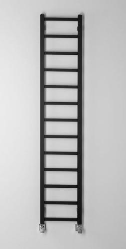 Grzejnik łazienkowy 300 x 1500 mm czarny mat 276 W METRO LIGHT IR446TB Sapho na ścianie