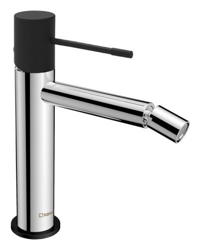 Bateria bidetowa bez odpływu chrom/czarny mat SOLARIS WD003CB Sapho