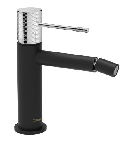 Bateria bidetowa bez odpływu czarny mat/chrom SOLARIS WD003BC Sapho