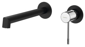 Bateria umywalkowa podtynkowa czarny mat/chrom SOLARIS WD008BC Sapho